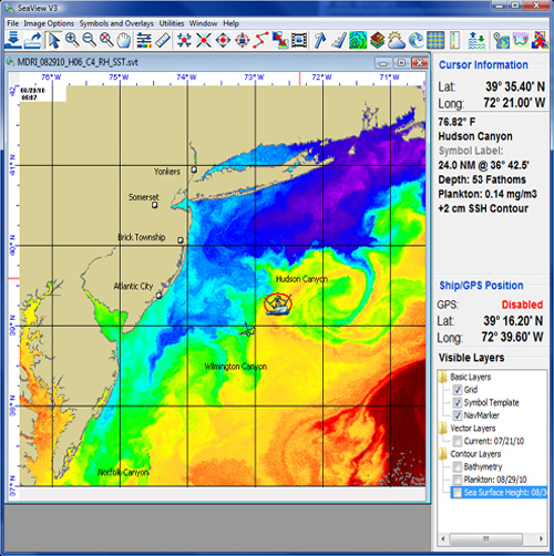 Sea Surface Temperature Single Satellite Overpass Desktop Image